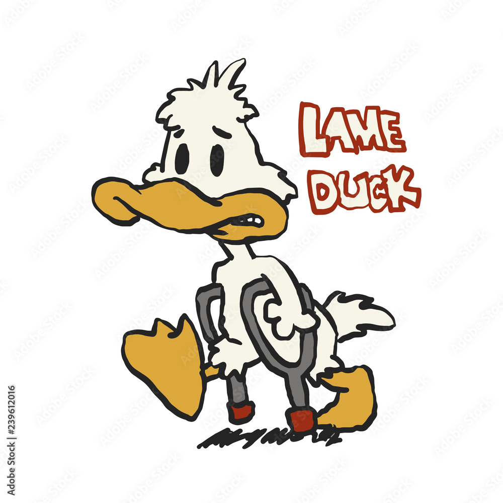 Lame duck - funny duck Stock Vector | Adobe Stock