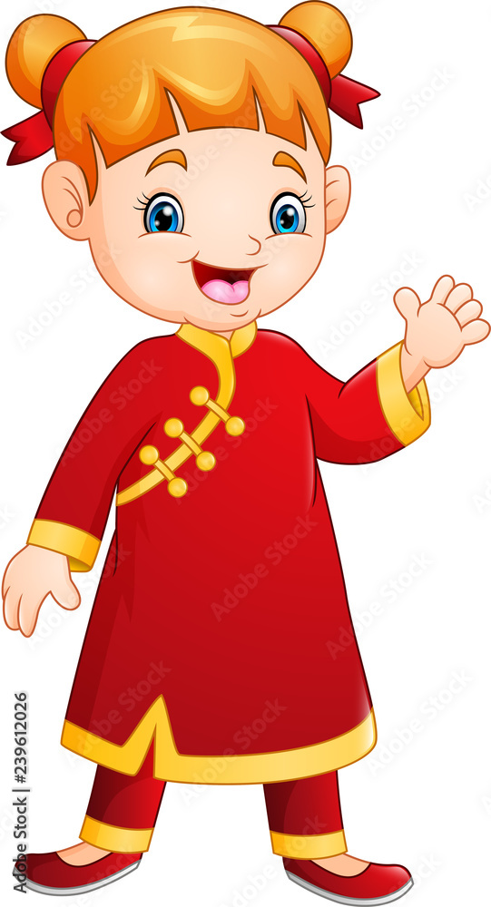 Cute little girl with Chinese traditional costume Cute little girl with Chinese traditional costume