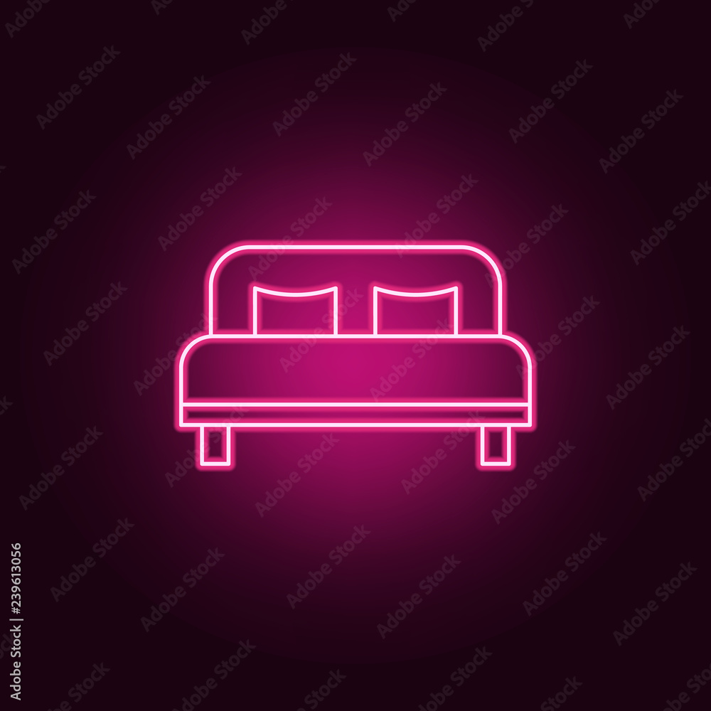 double bed icon. Elements of hotel in neon style icons. Simple icon for websites, web design, mobile app, info graphics double bed icon. Elements of hotel in neon style icons. Simple icon for websites, web design, mobile app, info graphics