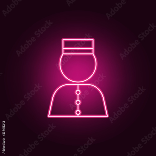 doorman icon. Elements of hotel in neon style icons. Simple icon for websites, web design, mobile app, info graphics