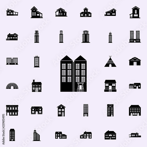 two high-rise buildings icon. house icons universal set for web and mobile