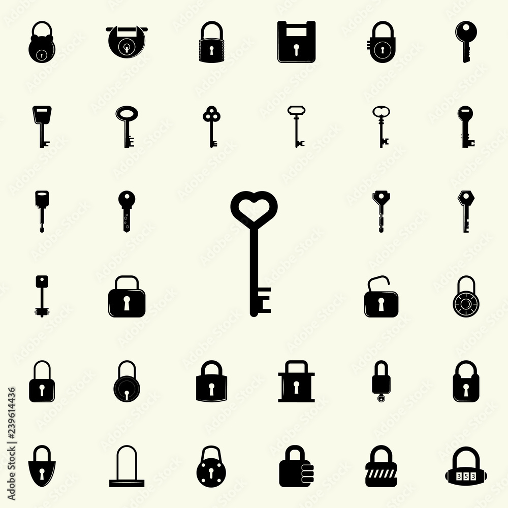 key with heart icon. lock and keys icons universal set for web and mobile key with heart icon. lock and keys icons universal set for web and mobile