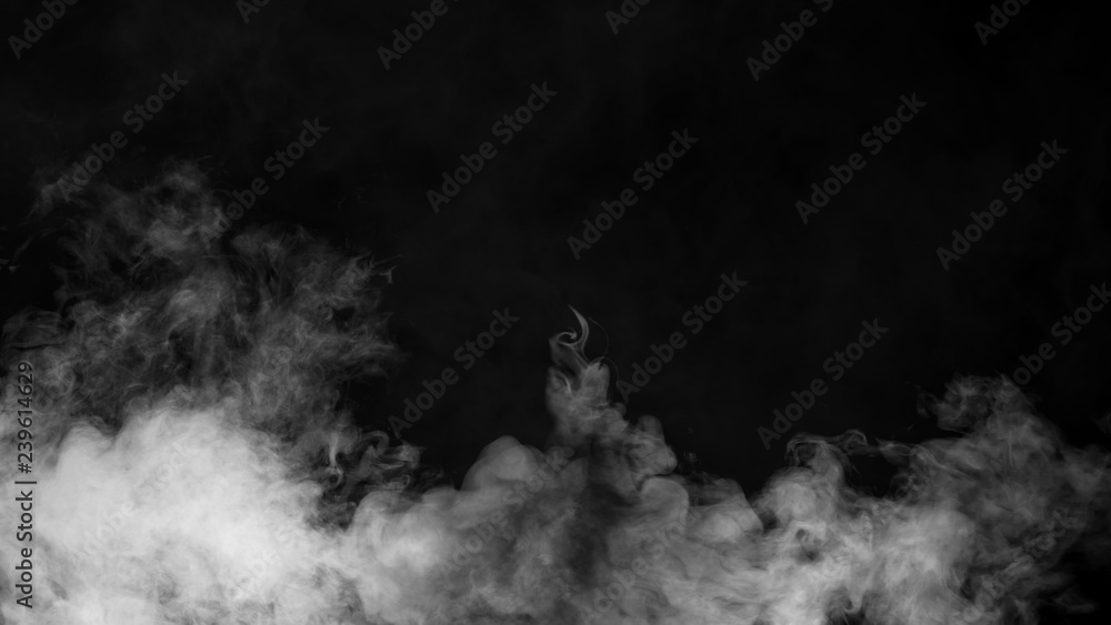 Abstract smoke mist fog on a black background. Texture. Design element.
