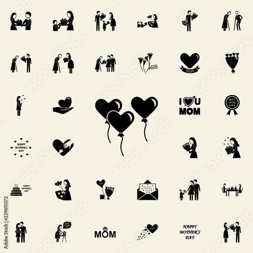 balls heart icon. Mother s Day icons universal set for web and mobile