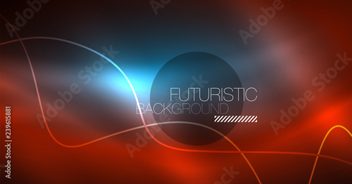 Neon lines wave background. Abstract composition