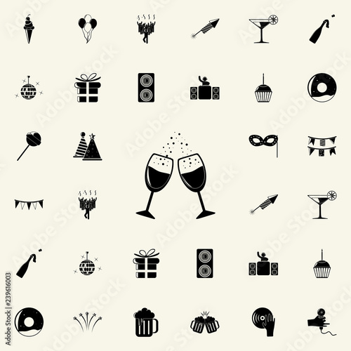 glasses clink glasses icon. Party icons universal set for web and mobile