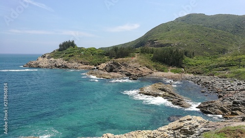 Hiking, Tung Lung Island, Hong Kong. A secluded vacation destination where you can go hiking, rock climbing, and zipline.