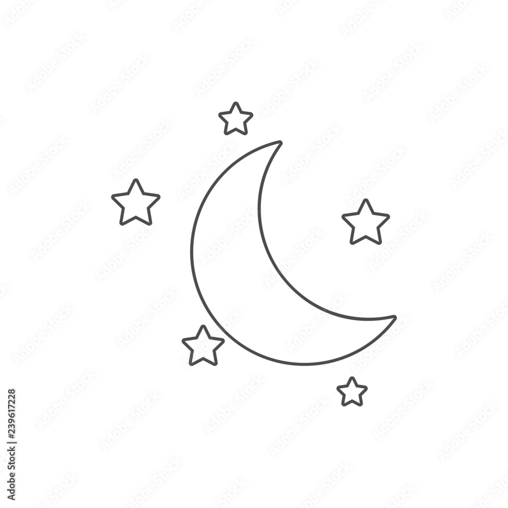 half moon and stars icon. Element of web for mobile concept and web apps icon. Thin line icon for website design and development, app development half moon and stars icon. Element of web for mobile concept and web apps icon. Thin line icon for website design and development, app development