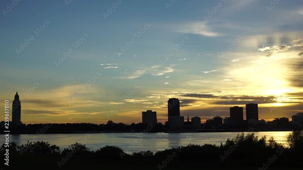 Sunrise over Baton Rouge and Mississippi river Sunrise over Baton Rouge and Mississippi river