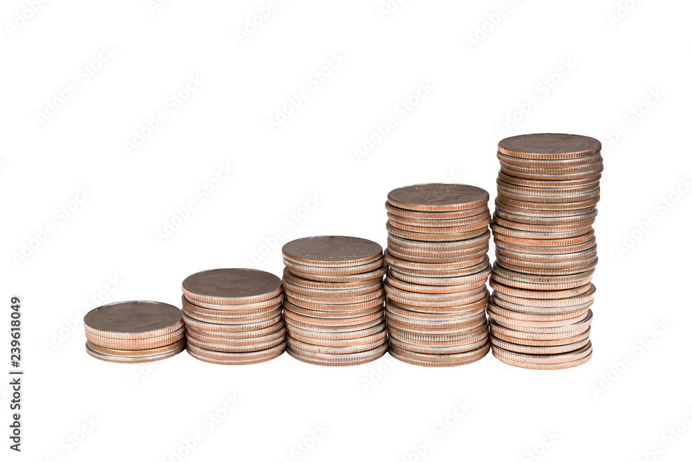Ascending stack of quarters Ascending stack of quarters
