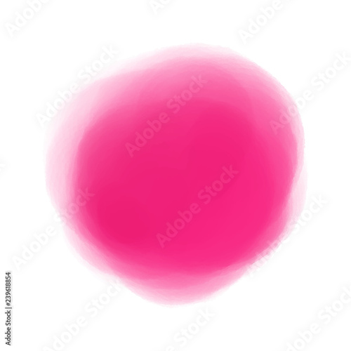 Hand drawn colorful digital spot on isolated white. Colored aquarelle blotch. Watercolour splotch. Paint and ink smudges. Bright blur stain. Trendy label brush stroke background