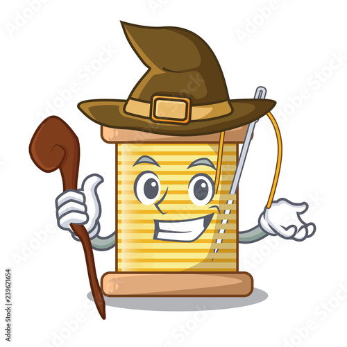 Witch thread bobbin isolated on a mascot