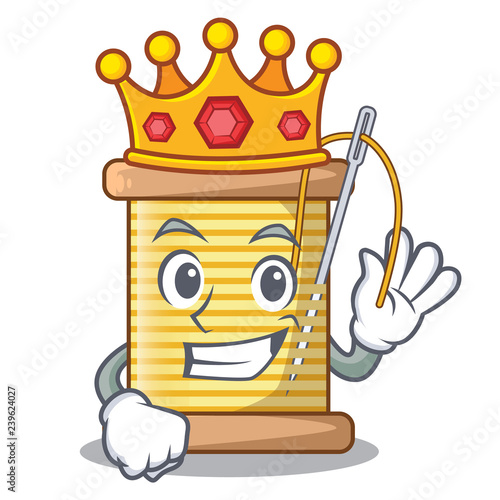 King thread spool in a shape cartoon