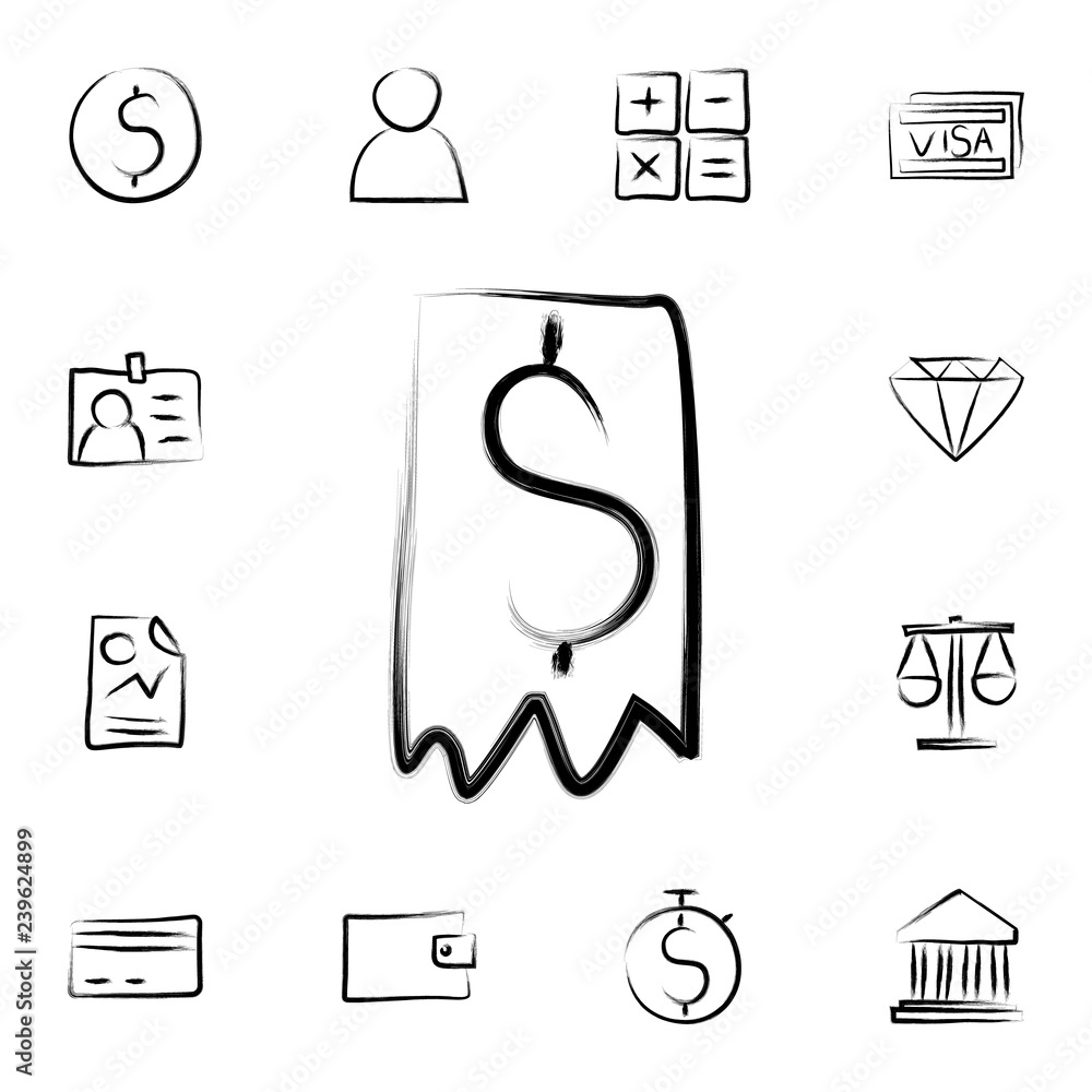 Money, finance and payments. Set outline web icon. sketch icon. Vector  illustration. | Stock vector | Colourbox