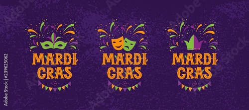 Tableau sur toile Mardi gras carnival party design