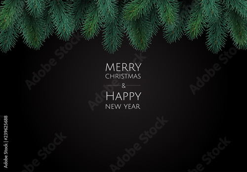 Wallpaper Mural Merry Christmas and Happy New Year. Xmas background with gift box, Snowflakes and balls design. Torontodigital.ca