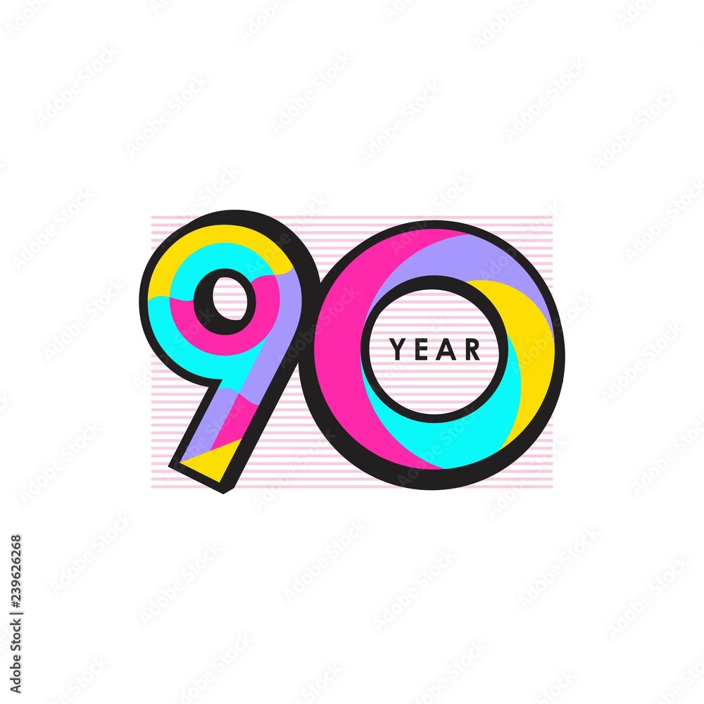 90 Year Anniversary Vector Template Design Illustration 90 Year Anniversary Vector Template Design Illustration