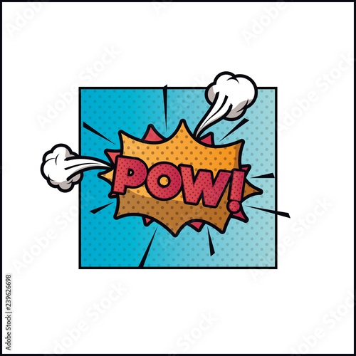 expression bubble with pow pop art style