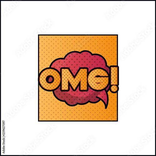 expression bubble with omg pop art style