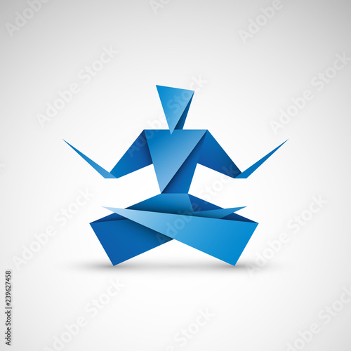joga origami logo wektor