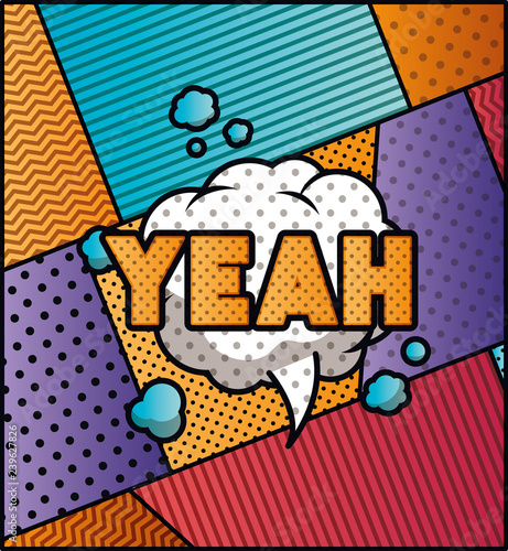 expression bubble with yeah pop art style
