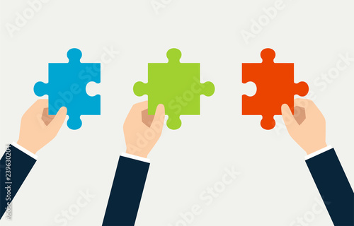 Puzzle and hand