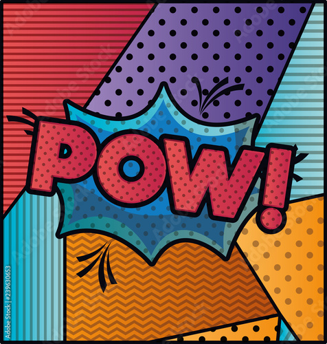 expression bubble with pow pop art style