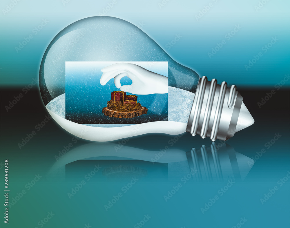 Eine Glühbirne mit Inhalt Stock Illustration | Adobe Stock