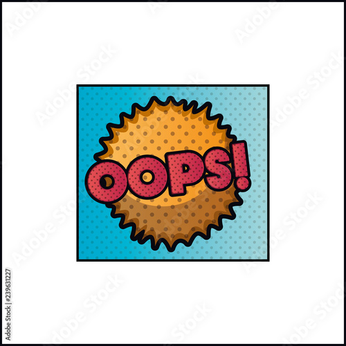 expression bubble with oops pop art style