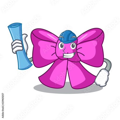 Architect bow tie in a shape cartoon