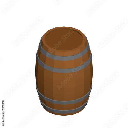 Wooden barrel. Isolated on ...