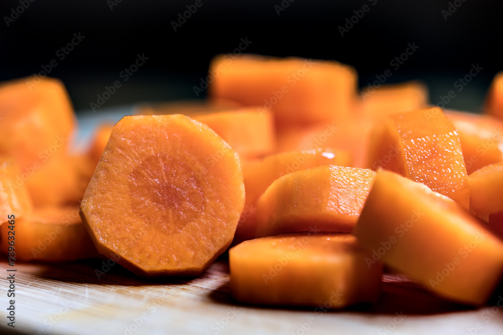 Closeup of orange carot slices Closeup of orange carot slices