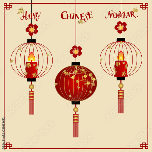 Chinese new year background design. Vector Illustration