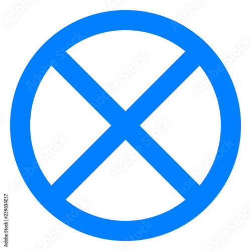 No sign - blue thin simple, isolated - vector