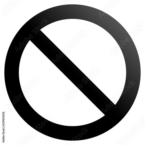 No sign - black thick gradient, isolated - vector