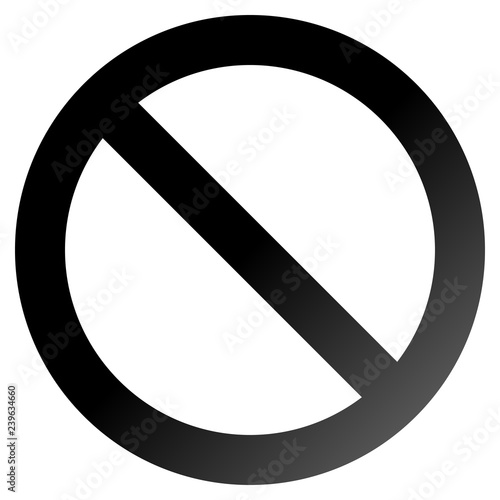 No sign - black thick gradient, isolated - vector