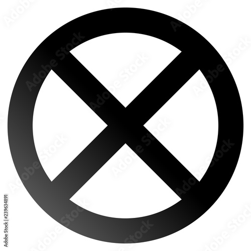 No sign - black thick gradient, isolated - vector