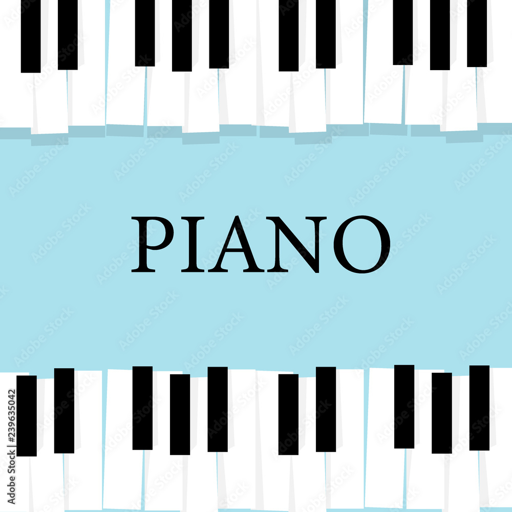 Fototapeta premium Music piano keyboard. Poster background template