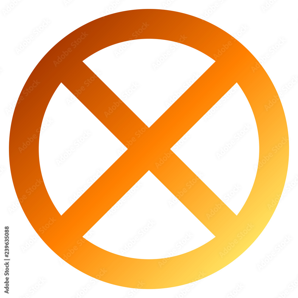 No sign - orange thick gradient, isolated - vector No sign - orange thick gradient, isolated - vector