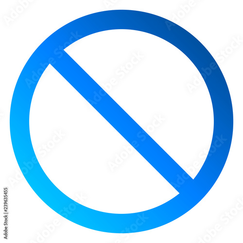 No sign - blue thin gradient, isolated - vector