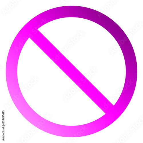 No sign - purple thin gradient, isolated - vector
