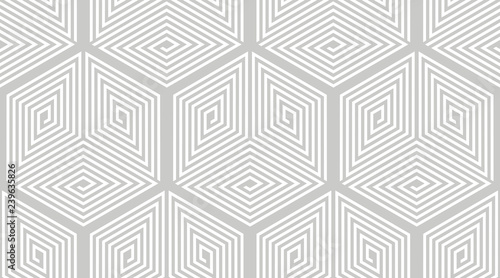 vintage geometric seamless pattern cubes soft silver shades