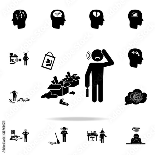 mess at home icon. Detailed set of chaos element icons. Premium graphic design. One of the collection icons for websites, web design