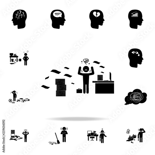chaos at work icon. Detailed set of chaos element icons. Premium graphic design. One of the collection icons for websites, web design