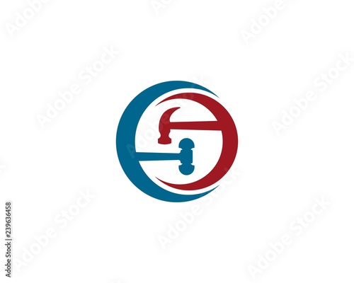 hammer logo vector icon illustration design 
