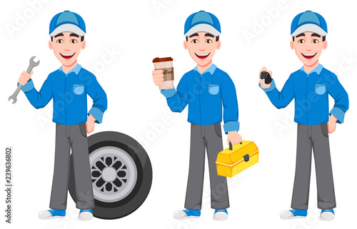 Professional auto mechanic in uniform