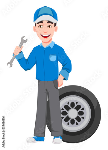 Professional auto mechanic in uniform
