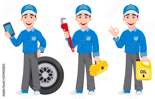 Professional auto mechanic in uniform