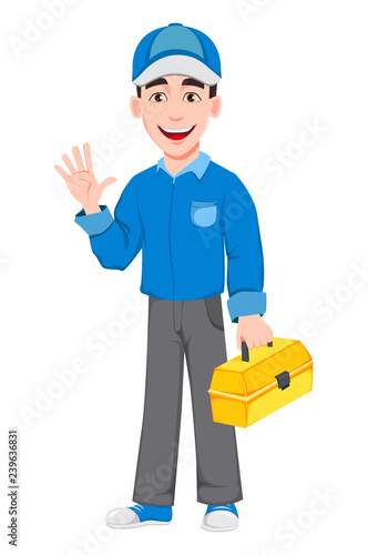 Professional auto mechanic in uniform