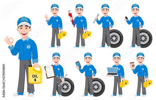 Professional auto mechanic in uniform